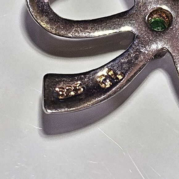 **Last Chance!! Final Sale** CL Artisan Shamrock Pendant Emerald Sterling 17" - Picture 9 of 16